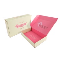 Boîtes d'expédition en carton ondulé de 2,3 mm, personnalisées, imprimées en rose, emballages personnalisés populaires