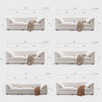 Canapé modulaire en tissu Wabi Sabi Cloud, assise profonde, coussin moelleux, modulaire, librement combinable, style japonais, pour salon
