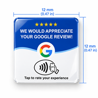NFC-Aufkleber 12x12cm Quadratischer Tischaufkleber mit NTAG215 NFC-Chip QR-Code für Restaurant Hotel Klinik Geschäft