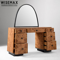 WISEMAX FURNITURE Coiffeuse de luxe minimaliste en bois massif avec rangement pour chambre à coucher, hôtel, villa, appartement