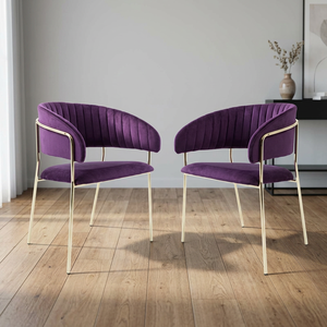 <b>Velvet</b> Upholstered <b>Dining</b> <b>Chair</b> Modern Padded Side <b>Chair</b> Metal Frame Leisure Furniture for Hotel Apartment Restaurant - Product Image 3