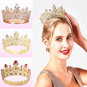 Nouveau luxe diamant cercle grands diadèmes coronas rétro strass Pageant reconstitution historique couronne Spot anniversaire gâteau décoration pour les reines - Product Image 4