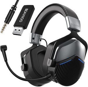 Auriculares Inalámbricos para Juegos BEAVIOO HW02 con Micrófono Desmontable, 2.4G + Bluetooth 5.0, Dongle USB-C para PC, PS5, Xbox - Product Image 1