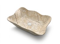 Vasque en céramique à motif marbre moderne, facile à nettoyer, idéale pour les projets de salles de bain d'hôtels de luxe
