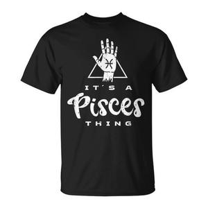 T-shirt It's A Pisces Thing avec motif de lecture de paume du zodiaque, noir - Product Image 1
