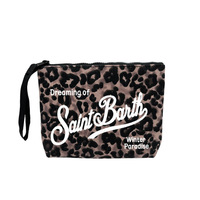Nouveau concepteur célèbre marque mignon été plage femmes dames imprimé léopard violet toile pochette sac à main portefeuille pochette sacs à main