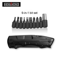 Couteau pliant multifonction 11-en-1 en acier inoxydable 420, pince à épiler, tournevis de survie, noir, pour bricolage – Meilleures ventes