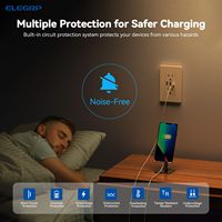 Tomacorriente de Pared Doble ELEGRP Universal con Cargador USB y Puerto Tipo C, 3 Puertos USB AC