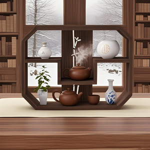 Pequeño Soporte Plegable para Tazas de Té, Soporte de Almacenamiento de Tres Niveles, Nuevo Estilo Chino, Decoración de Escritorio, Exhibidor de Tazas de Té - Product Image 2