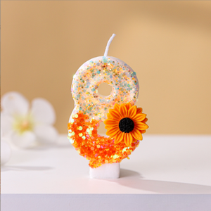 Velas de Cumpleaños con Forma de Crisantemo Naranja Creativas para Fiestas con Temática Otoñal, Velas Decorativas para Pasteles Insertables sin Humo - Product Image 5