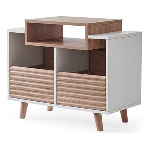 Mobile HI FI OSLO 800 Blanc et Chêne (80cm) NOROSVI80AWTOK - Product Image 1