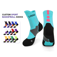 Haute qualité blanc violet rembourré hommes chaussettes équipage unisexe Elite Sport chaussettes basket-ball