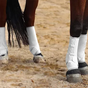 Protetor de perna de cavalo em tecido OK durável e respirável com absorção de choque antiderrapante para proteção e conforto máximos 2024