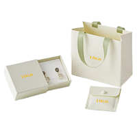 Boîte cadeau de luxe en papier pour bijoux avec pochette en velours et ensemble de sacs cadeaux pour emballer boucles d'oreilles, colliers, bagues et bracelets