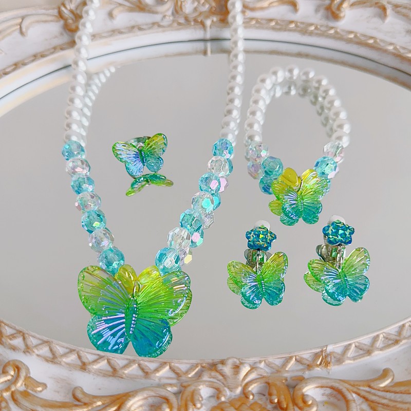 Butterfly blue-green 5-piece opp bag