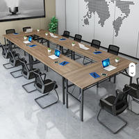 Table de formation simple et pliable, vente directe d'usine, table d'apprentissage scolaire, bureau rectangulaire, table pliante pour salle de conférence