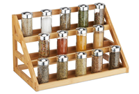 Bambus dreistufige stehende Gewürz regal Arbeits platte Organizer für Pantry Cabinet Einfache Installation Aufbewahrung halter
