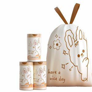 Cute Cartoon Biodegradable Printed Plastic Garbage <b>Bag</b> Portable Thickened Drawstring <b>Household</b> Kitchen <b>Trash</b> <b>Bags</b> - Product Image 4