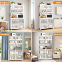 Étagère de rangement de cuisine en métal avec 2 tiroirs et 5 étagères, durable et facile à nettoyer, pour le rangement des aliments et des ustensiles de cuisine