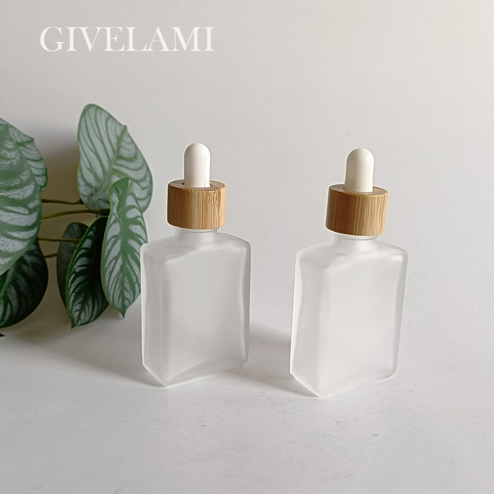 square frosted glass dropper bottle