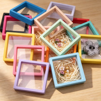 Boîte à bijoux carrée HAOYAN à suspension scellée, film PE recyclable de 0,5 mm d'épaisseur pour le rangement et l'emballage de colliers, bracelets et boucles d'oreilles