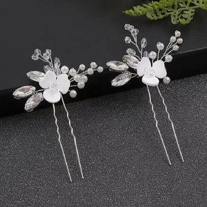 Doux U forme petites fleurs couvre-chef <span class=keywords><strong>chignon</strong></span> épingle à cheveux <span class=keywords><strong>mariage</strong></span> cheveux accessoires Floral couvre-chef pour <span class=keywords><strong>mariage</strong></span> - Product Image 5