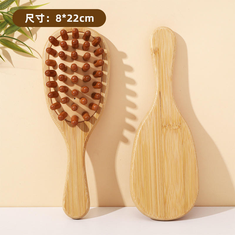 Bamboo spoon-shaped massage comb