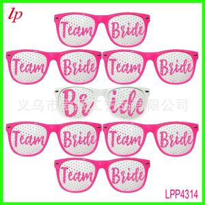 <b>Team</b> <b>Bride</b> Pink Bridal Glasses Flocking Mesh Plastic Wedding Party Props - Product Image 2
