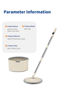 Nettoyeur de sol <span class=keywords><strong>flottant</strong></span> en acier inoxydable, serpillière magique à essorage, nettoyage à sec, seau avec séparation de l'eau sale et propre, nettoyeur électrique - Product Image 4