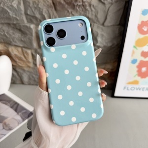 Coque de téléphone brillante à pois pour iPhone 18 Pro Max 17 15, coque rigide fine en PC avec grande découpe pour appareil photo, ouverture inférieure, vente en gros - Product Image 6