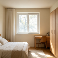 Ventana Abatible de PVC con Bordes Redondeados y Lisos para Protección de Ancianos en Residencias, Sin Esquinas Afiladas