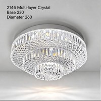 Plafonnier compact 260 mm, 3 températures de couleur (3000K, 4500K, 6000K), sans scintillement, économe en énergie, luminaire de plafond en cristal pour la maison