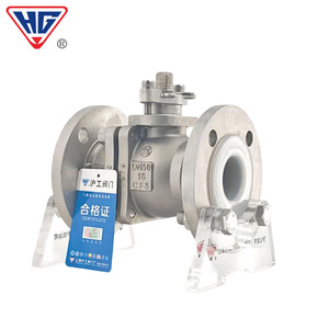 Válvula de Bola de Tres Vías de Acero Inoxidable Hugong Q44F Q45F DN50 con Brida para Agua, Material 304 - Product Image 2