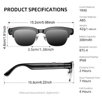Lunettes Intelligentes IA Demi-Cerclées en Métal en Gros, Prêtes à l'emploi, avec Caméra 8MP, Traduction en Temps Réel, Enregistrement Audio, Photo et Vidéo