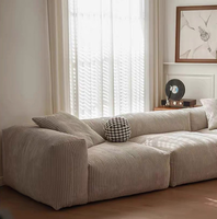 Canapé d'angle modulable en forme de L, extra large, en velours côtelé, ensemble de canapés en tissu, livré en boîte pour salon