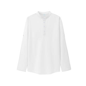 Polo à manches longues pour homme Tk, blanc, respirant, col montant, vêtement décontracté, fibre de polyester DF-87 - Product Image 1