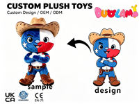 Western Cowboy Plüsch-Maskottchen-Puppe mit Texas-Flagge, blauem Stern, Cowboyhut, Stiefeln und gekreuzten Armen, maßgefertigt