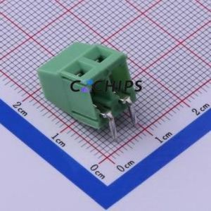 KF128R-5.08-2P Screw Terminal Block Bent Lead Through Hole,P=5.08mm Connector 1x2P 5.08mm Green Right Angle Insert - Product Image 2