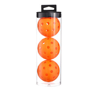 Ballon de Pickleball Lumineux à 40 Trous, 74mm, en Plastique, Emballage en Seau, Moulage par Rotomoulage et Injection, 25g, Vente Directe Usine, En Stock