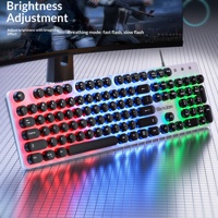 Juego de teclado y ratón para juegos con cable, combo de teclado y ratón con panel de metal para PC y portátil