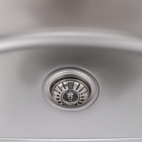 Wastafel Dapur Stainless Steel Brushed Single Bowl Persegi Panjang Dua Lubang 0.6mm 0.8mm