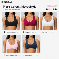 Ensemble de yoga 2 pièces Dingtai Cross Back pour femme, short taille haute et brassière de sport, vêtements de sport en nylon et élasthanne certifiés CE