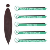 Nouvelles extensions de cheveux tressés XZY pour EZ Braided Hair, fibres synthétiques pré-étirées 3X, résistantes aux hautes températures, effet Yaki