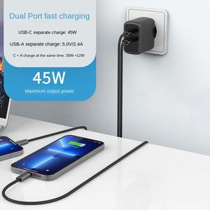 <span class=keywords><strong>Chargeur</strong></span> standard européen en nitrure de gallium <span class=keywords><strong>45W</strong></span> Port QC3.0 Type-C Adaptateur pour ordinateur portable à charge super rapide pour téléphone portable <span class=keywords><strong>Apple</strong></span> 16 - Product Image 2