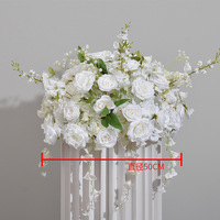 QSLH Ti459 Benutzer definierte große weiße Hochzeit Mittelstücke & Tisch dekoration OEM Seide künstliche Rose Blume Ball Herzstück