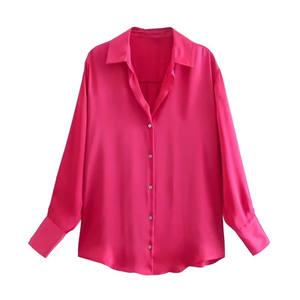 Donne all'ingrosso 2023 <span class=keywords><strong>Chic</strong></span> nuovo Design camicia <span class=keywords><strong>Casual</strong></span> manica lunga solido 7 colori elegante camicetta camicie da <span class=keywords><strong>donna</strong></span> top - Product Image 5