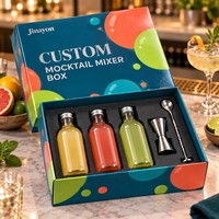 Boîte cadeau rigide personnalisée pour mélangeur de cocktails, avec couvercle, impression CMYK, emballage en papier couché pour la promotion de la marque de boissons