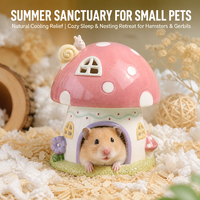 Abri en céramique pour hamster, maison d'été rafraîchissante avec compartiment isotherme, pour hamster syrien, pygmée et petits animaux de compagnie, décoration et accessoire de cage