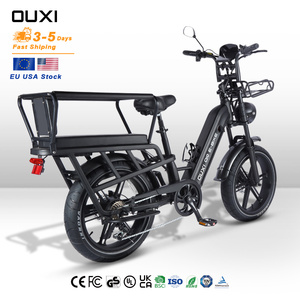 Vélo électrique tout-terrain OUXI Cargo 750W, pneus larges de 20 pouces, double siège passager, capacité de charge lourde, vélo de livraison Q10 - Product Image 1