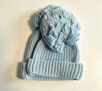 Gorro de Punto para Bebé, Bonito Gorro con Pompón Grande para Recién Nacido, 100% Algodón Orgánico, Unisex, Suave y Cómodo, de 0 a 6 Meses, con Borde Reforzado
